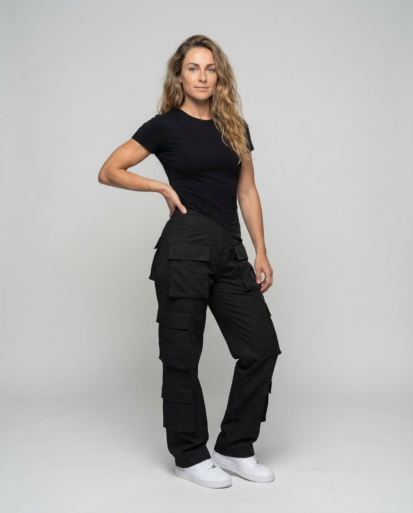 Damen Utilityhose V-Bund Klappentaschen - Eveloria