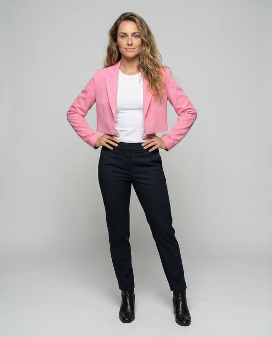 Damen Blazer Kurz Reverskragen - Eveloria