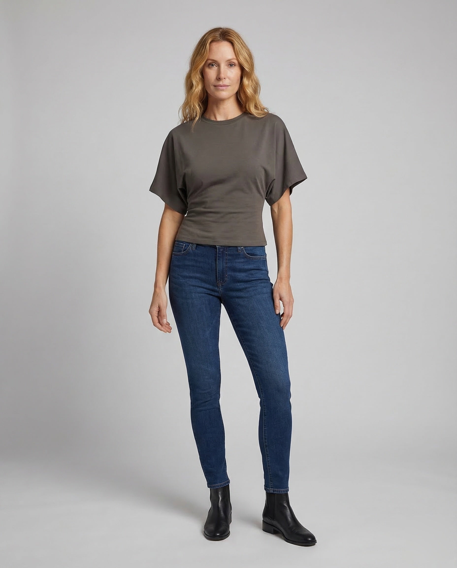 Damen Oversize Batwing Ärmel Taillierter Bund - Eveloria
