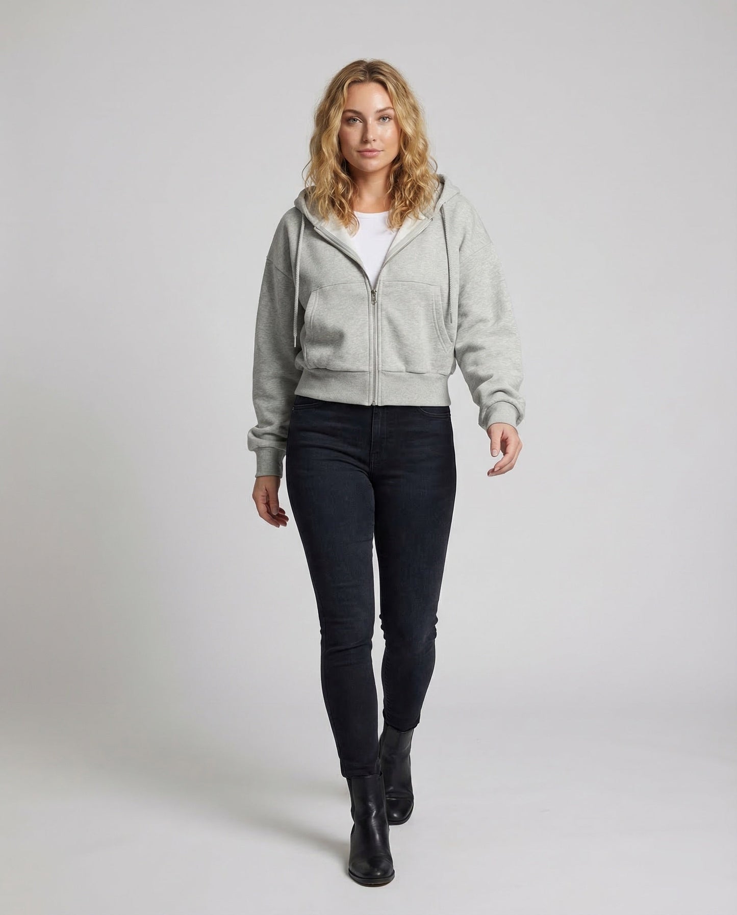 Damen Kapuzen-Sweatjacke Voluminöse Ballonärmel - Eveloria