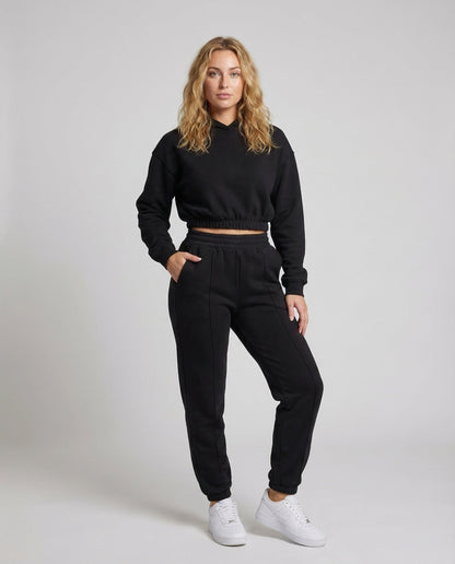 Damen Lounge-Set Gekürzter Hoodie Jogginghose - Eveloria