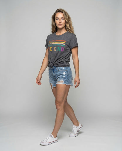 Damen Vintage T-Shirt Be-Kind-Print - Eveloria