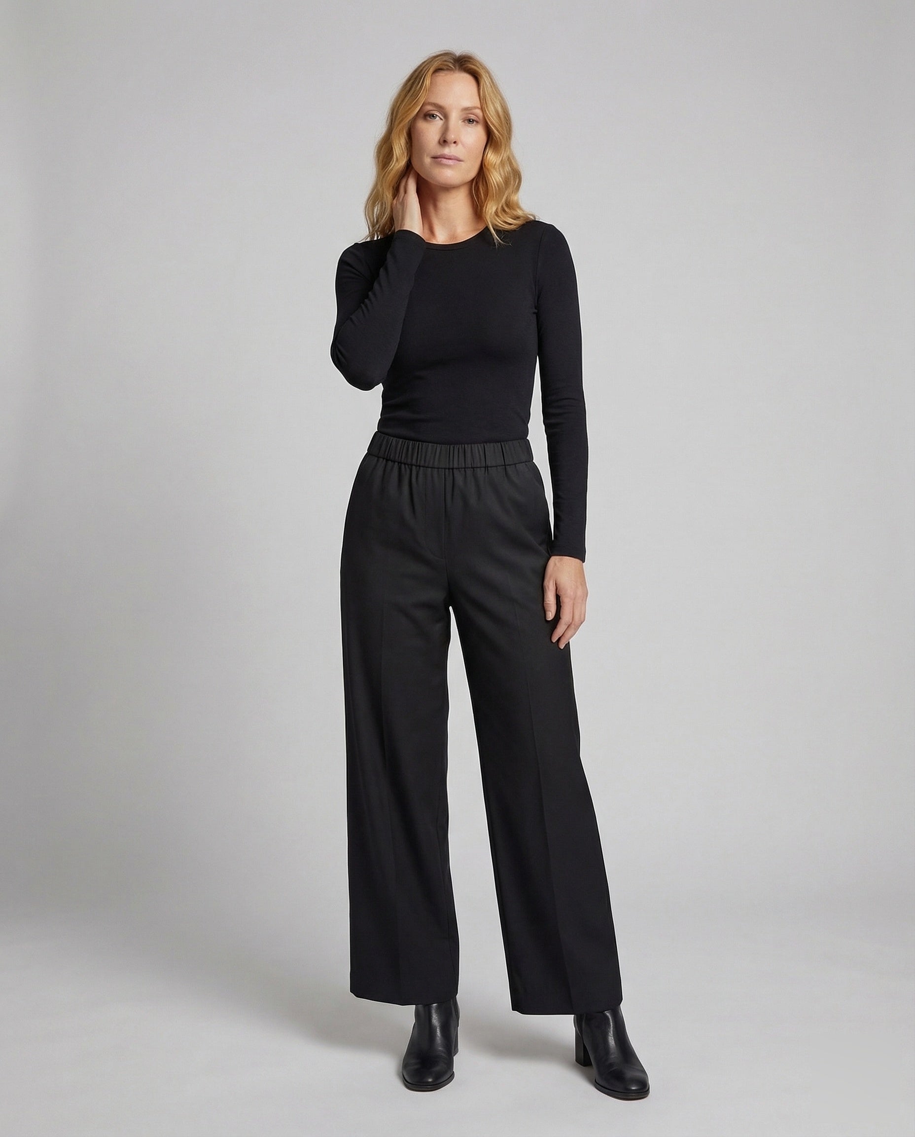 Damen Schlupfhose mit Paspeltaschen und Elastikbund - Eveloria