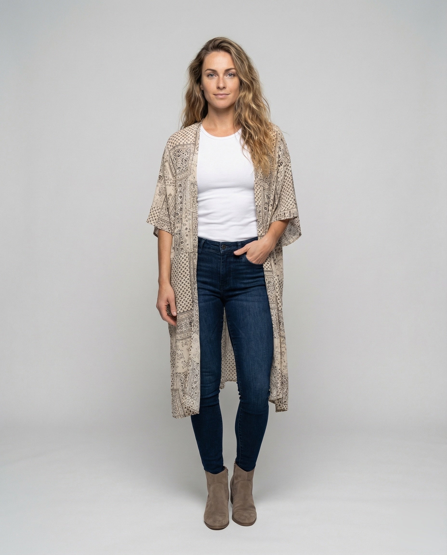 Damen Kimono Boho-Stil Wasserfall-Saum - Eveloria