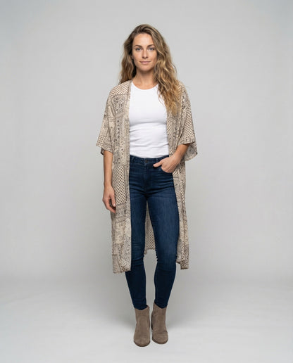 Damen Kimono Boho-Stil Wasserfall-Saum - Eveloria