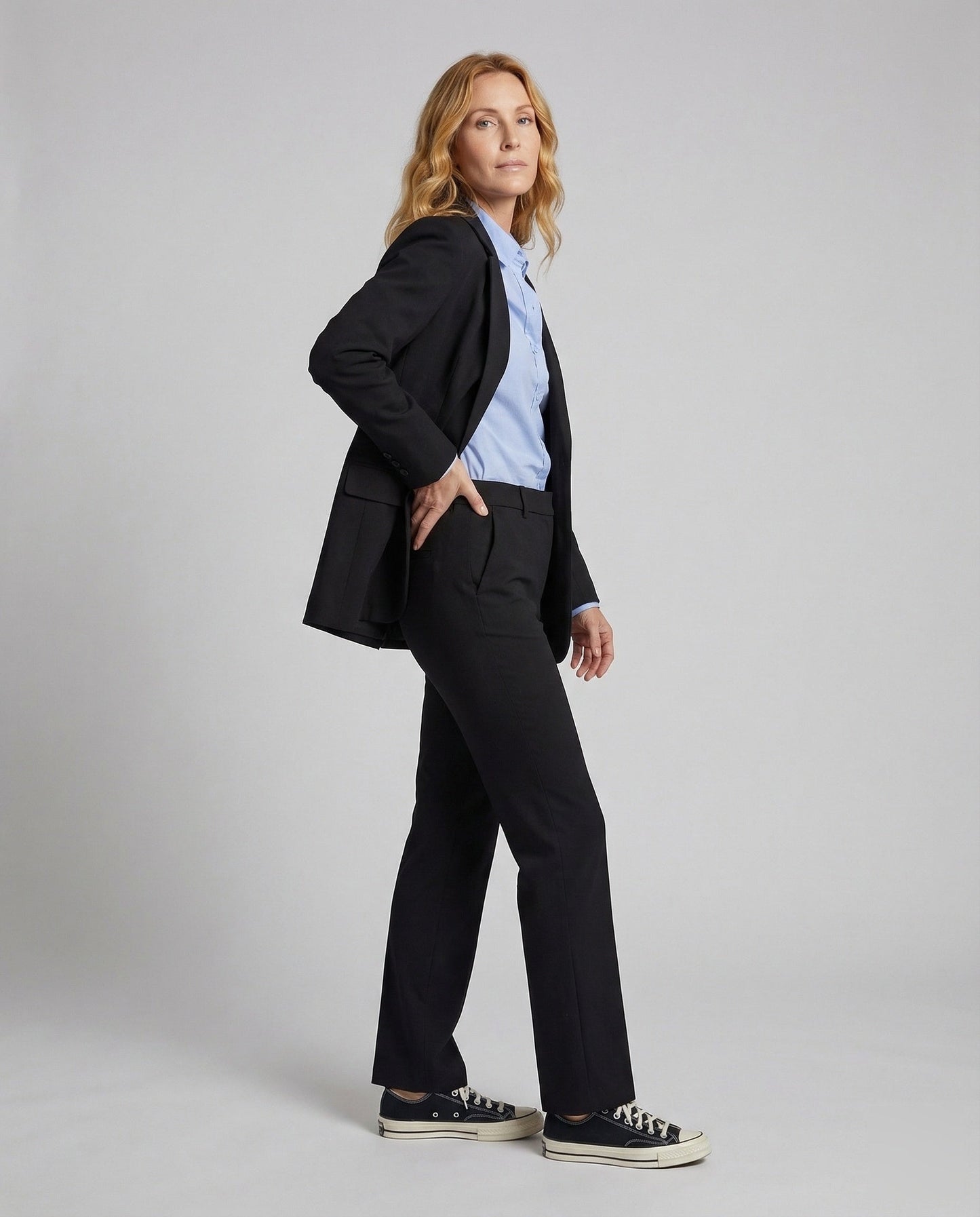 Damen Boyfriend Blazer Leistentaschen - Eveloria