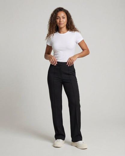 Damen Stretchhose Mittelnaht Crepe - Eveloria