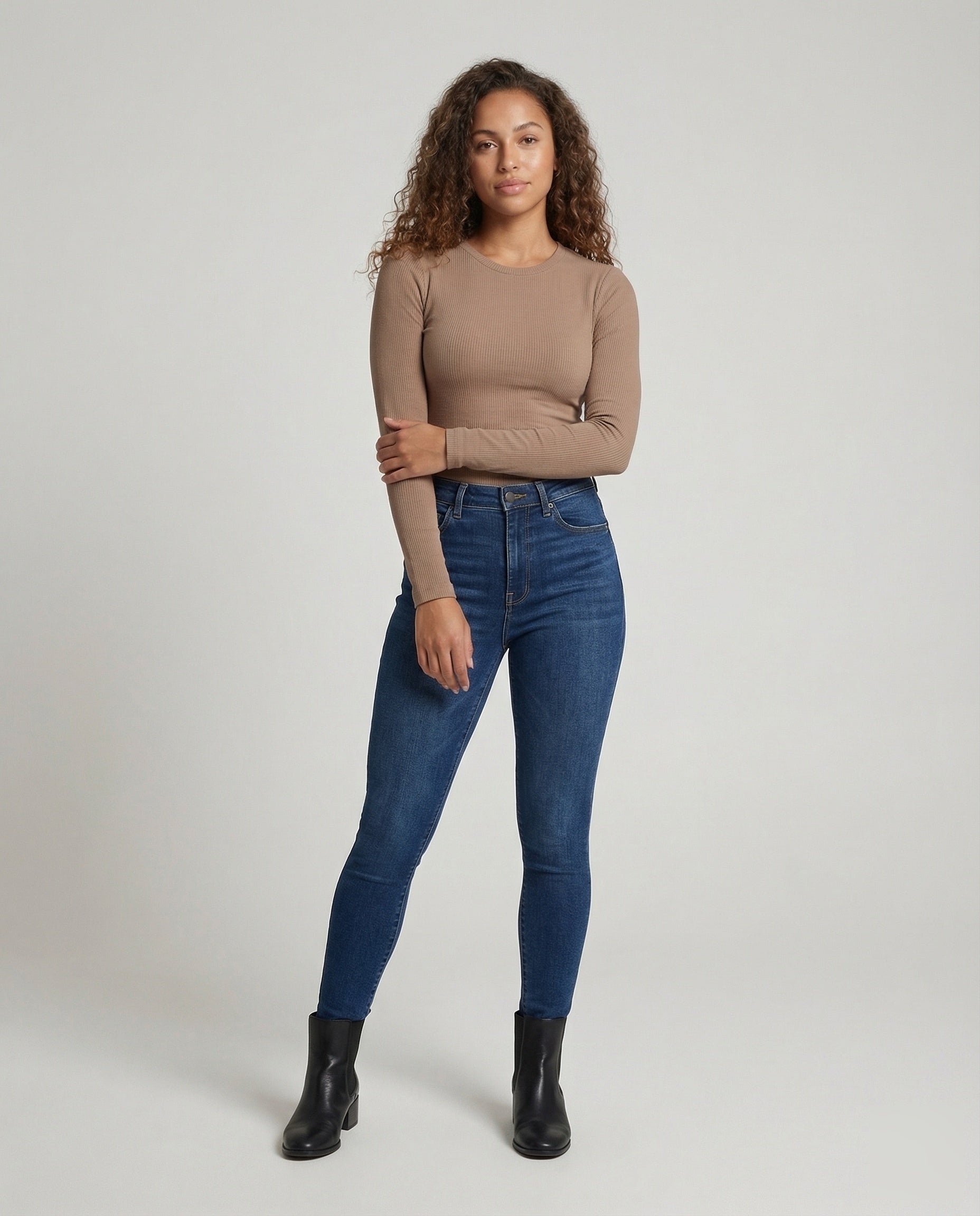Damen Langarmshirt Gerippt Nahtlos - Eveloria