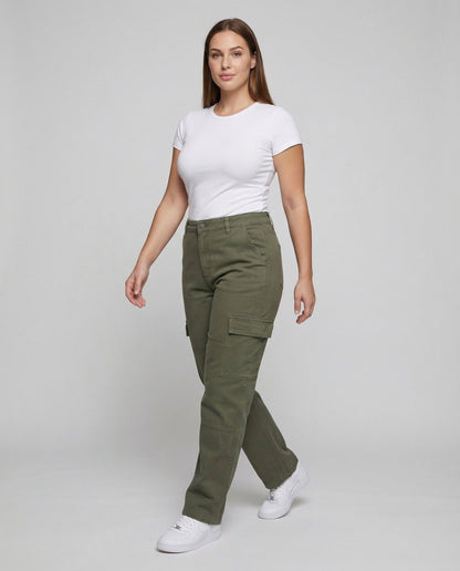 Damen Cargohose Kniepasse Canvas - Eveloria