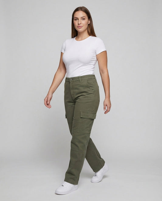 Damen Cargohose Kniepasse Canvas - Eveloria