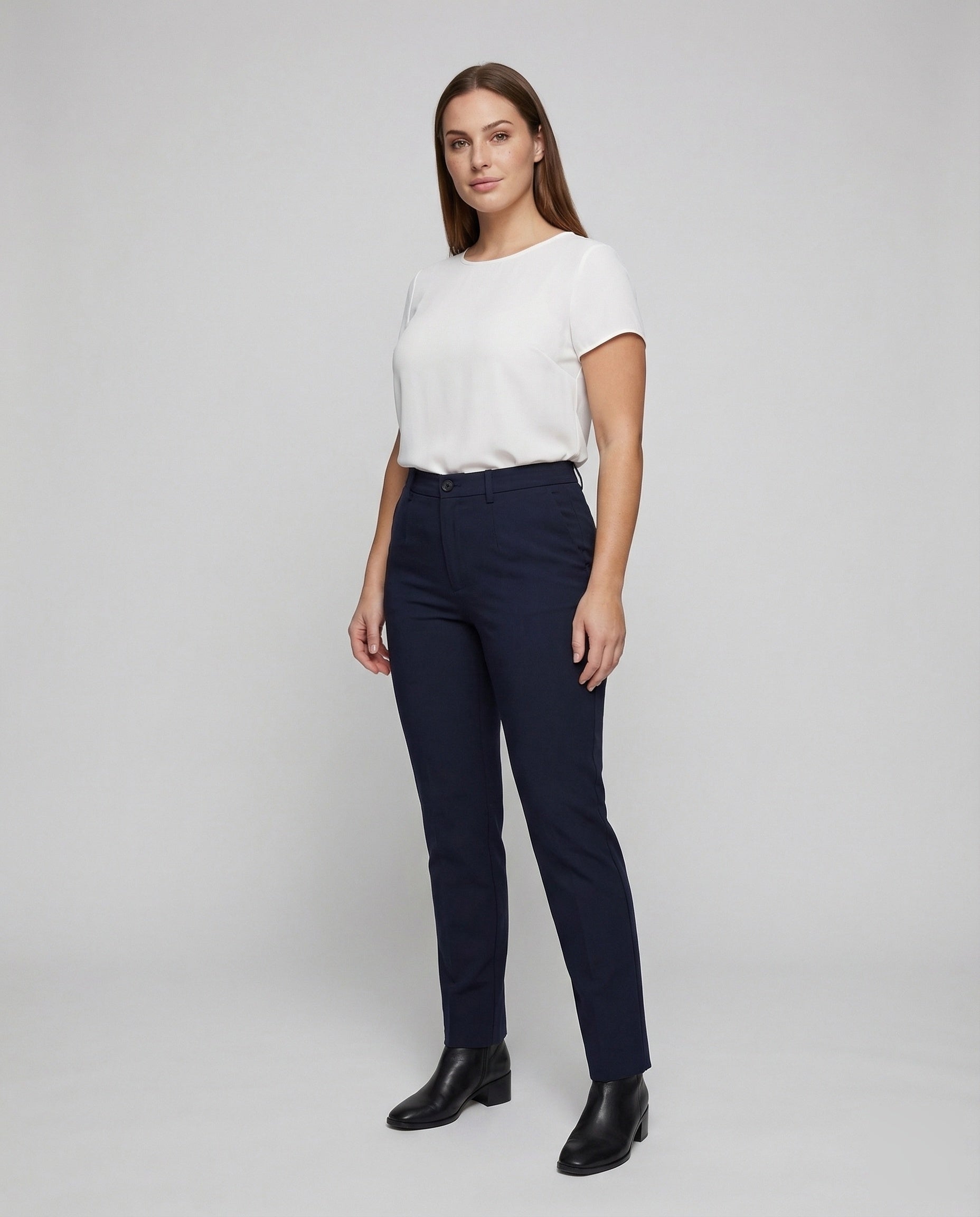 Damen Stretchhose Hochtaillen Bügelfalte - Eveloria