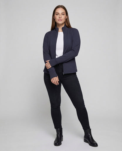 Damen Softshell-Jacke Stehkragen Wasserabweisend Schwarz - Eveloria