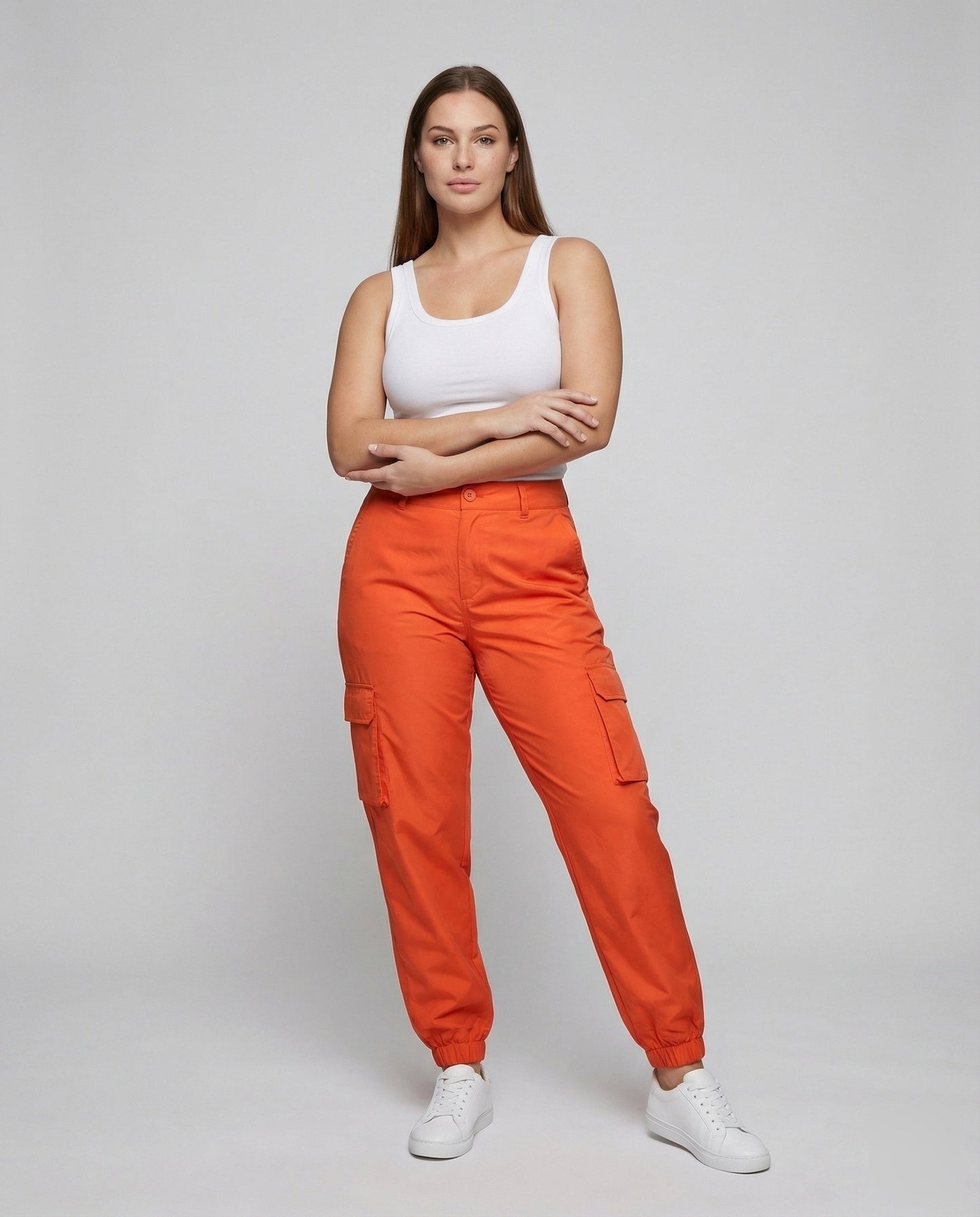 Damen Joggerhose Pattentaschen Baumwolle Schwarz - Eveloria