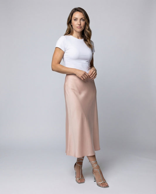 Damen Midirock Schrägschnitt Hoher Bund - Eveloria
