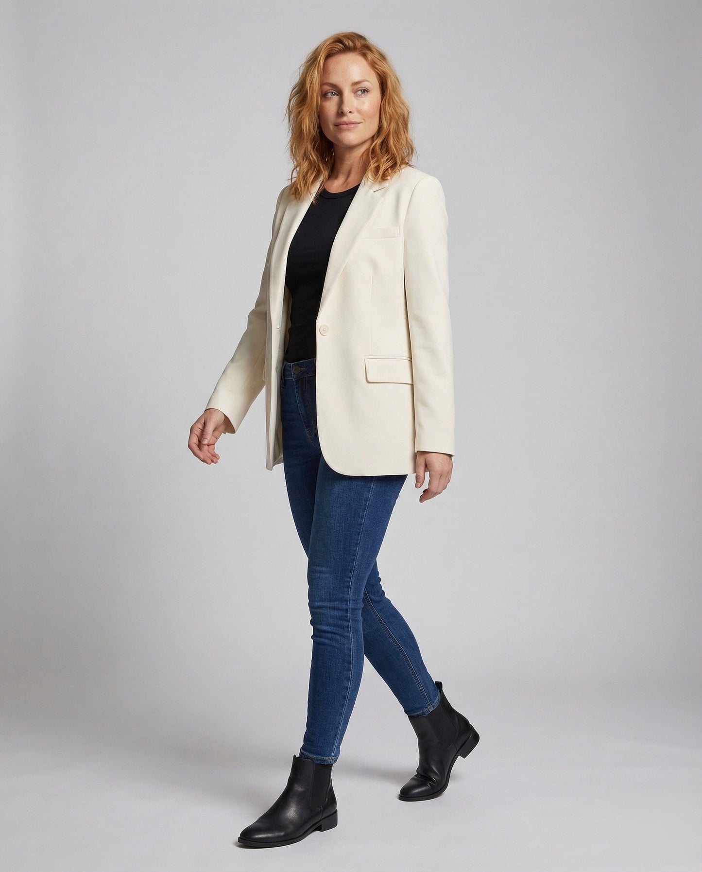 Damen Oversize Longblazer mit Manschettenknöpfen - Eveloria