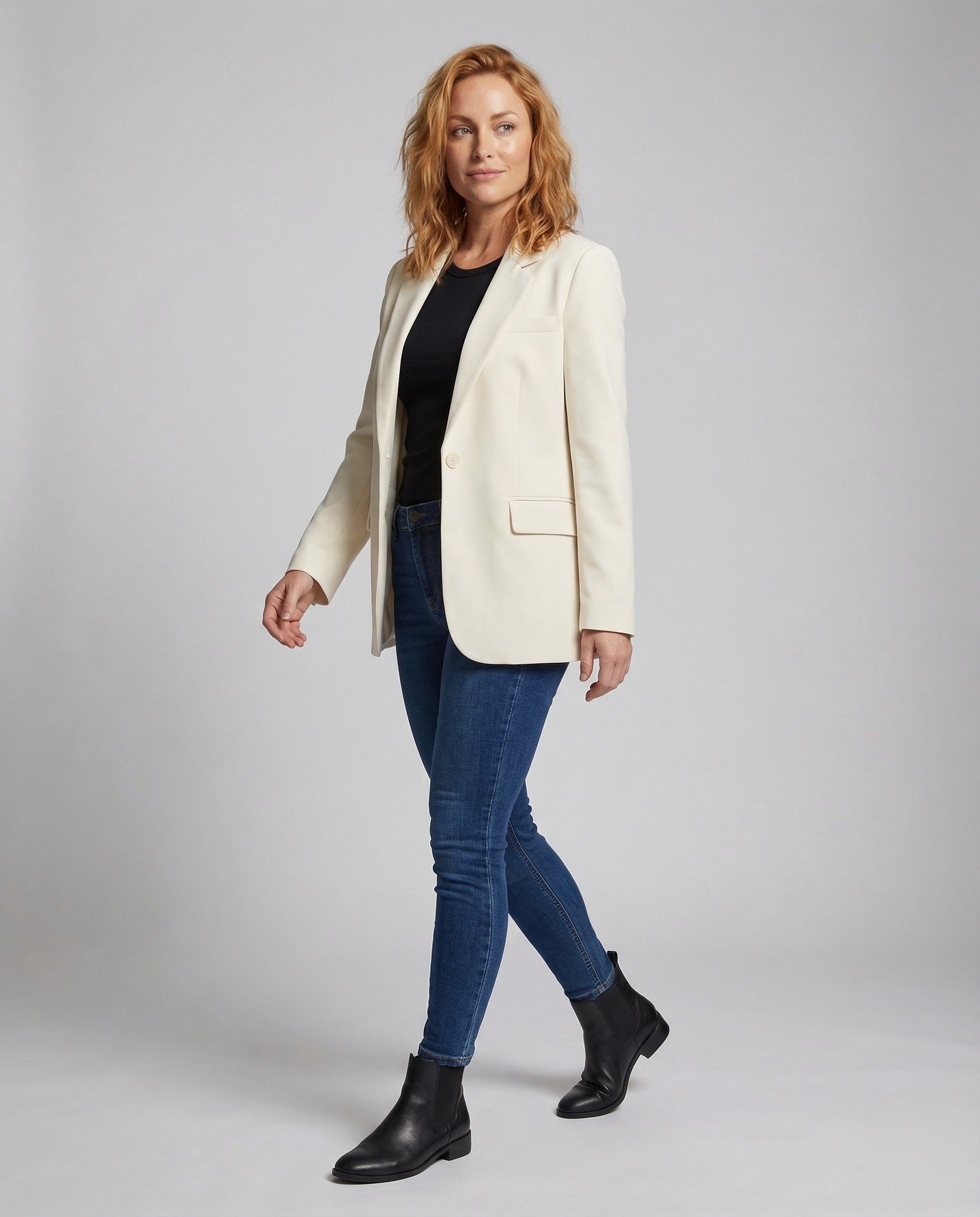 Damen Oversize Longblazer mit Manschettenknöpfen - Eveloria
