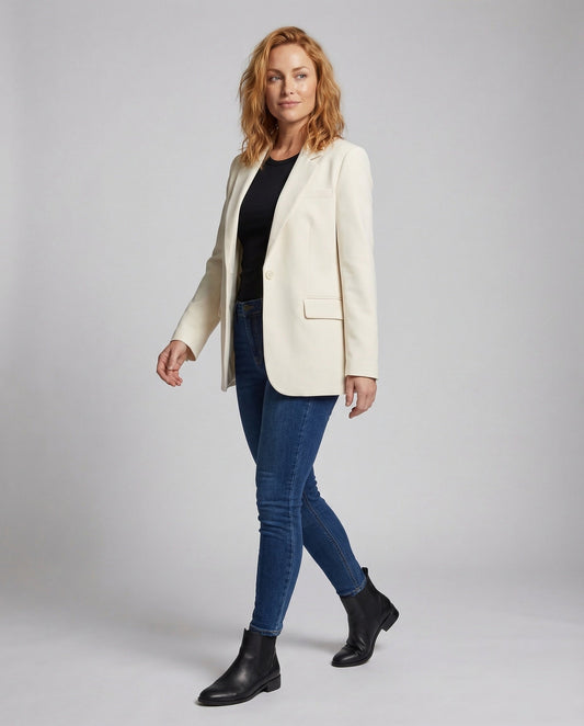 Damen Oversize Longblazer mit Manschettenknöpfen - Eveloria