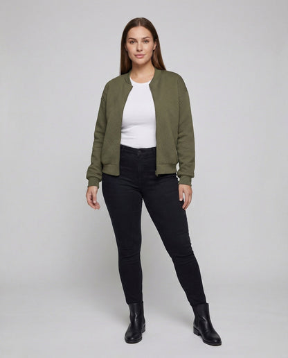 Damen Bomberjacke Strickmuster - Eveloria