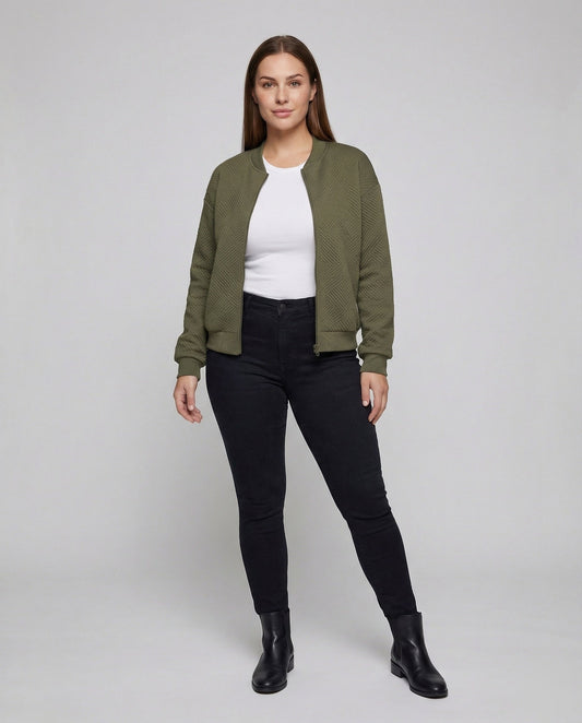 Damen Bomberjacke Strickmuster - Eveloria