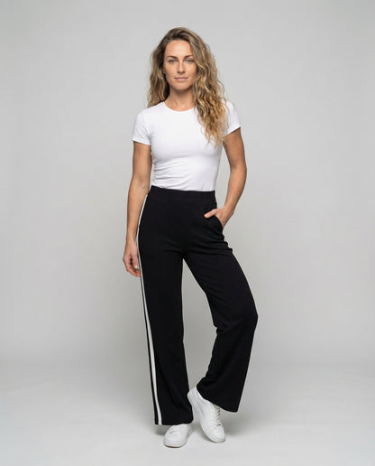 Damen Sportliche Laufhose Mit Kontraststreifen - Eveloria