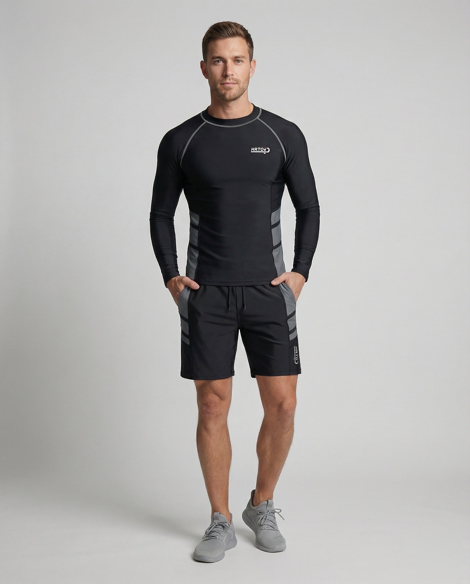 Herren Rashguard-Set mit UV-Schutz Badeshorts - Eveloria
