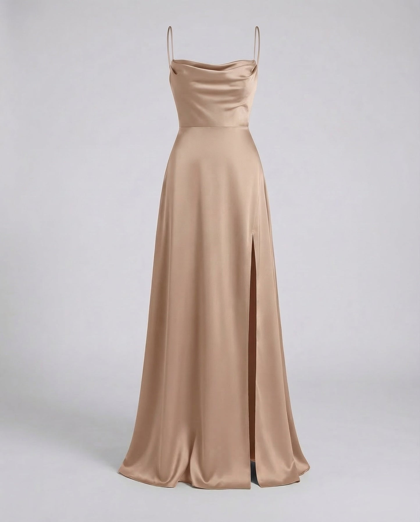 Damen Maxikleid Elegantes Kleid mit Schlitz und geflochtenem Rücken