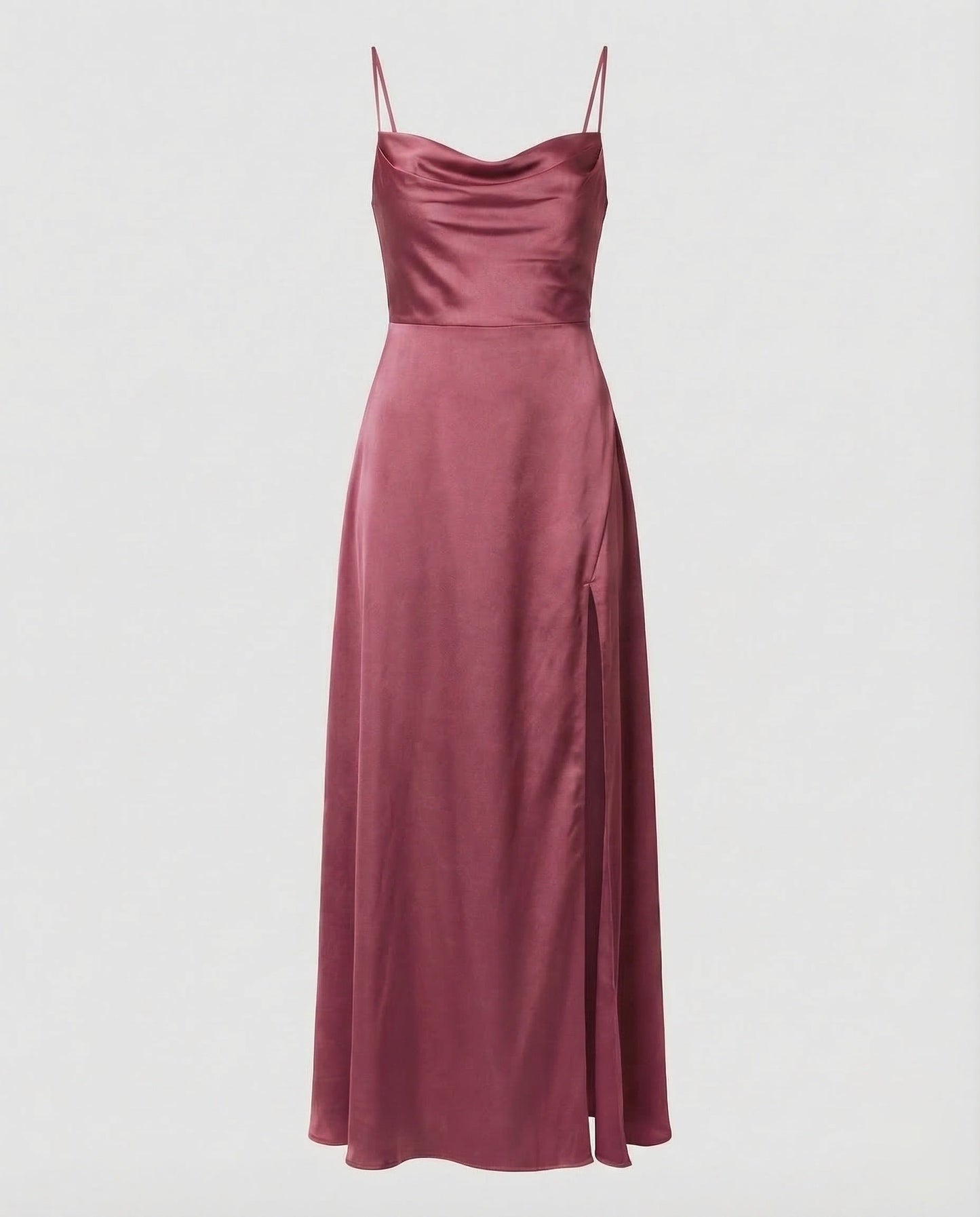 Damen Maxikleid Elegantes Kleid mit Schlitz und geflochtenem Rücken