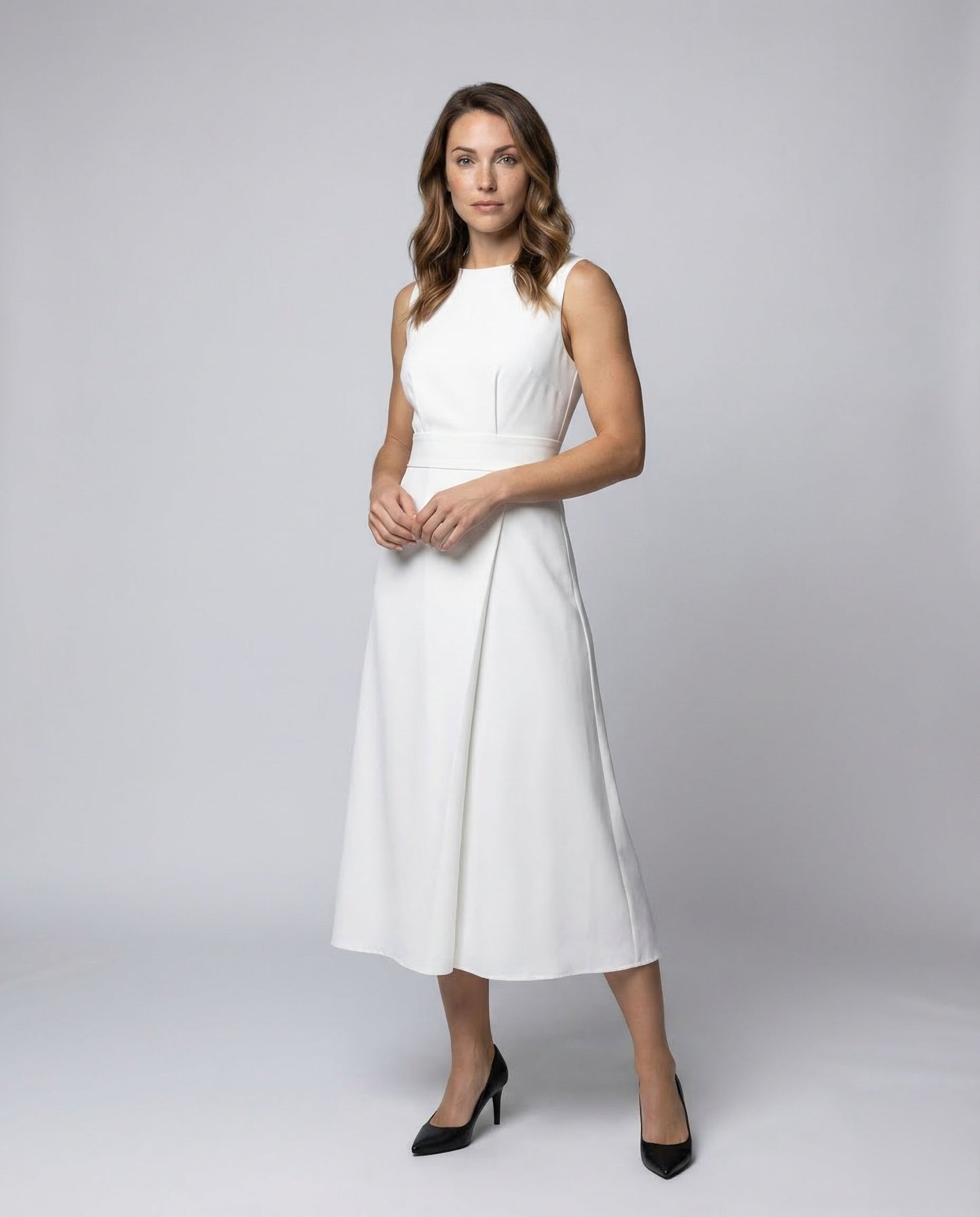 Damen Midikleid Asymmetrische Drapierung - Eveloria