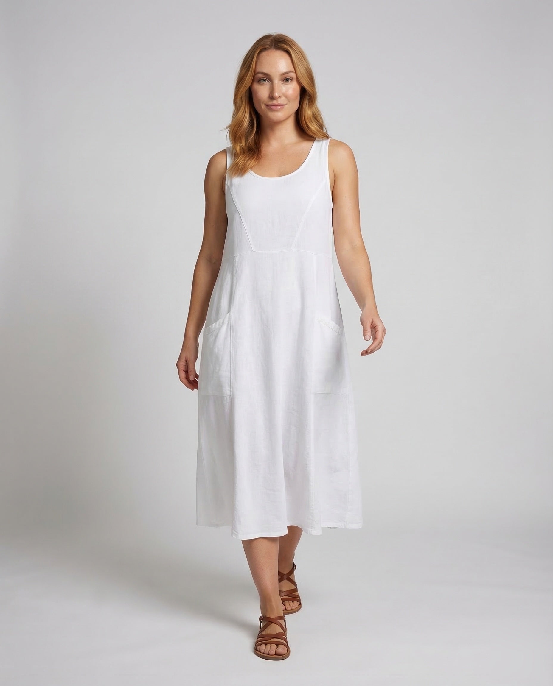 Damen Swing-Kleid Mit Seitentaschen Großzügig - Eveloria