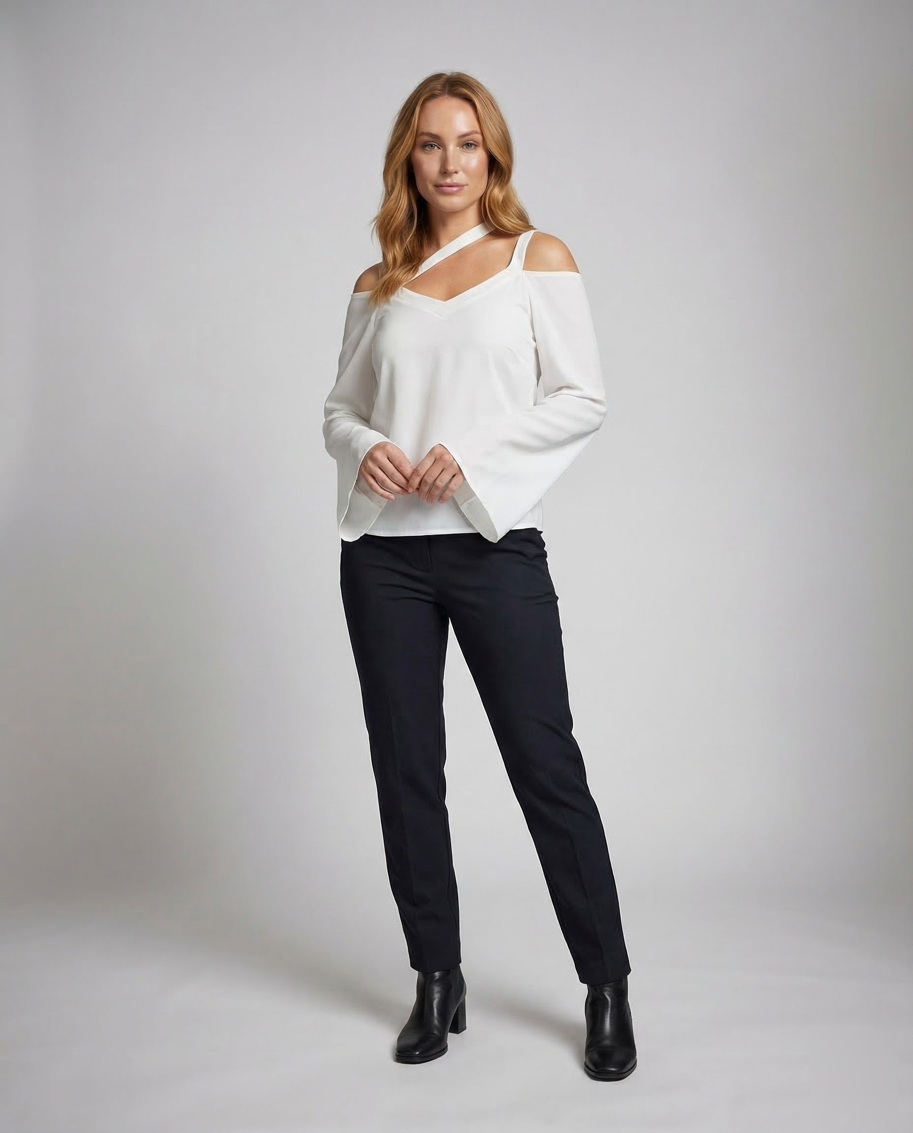 Damen Asymmetrisches Oberteil Choker-Kragen - Eveloria