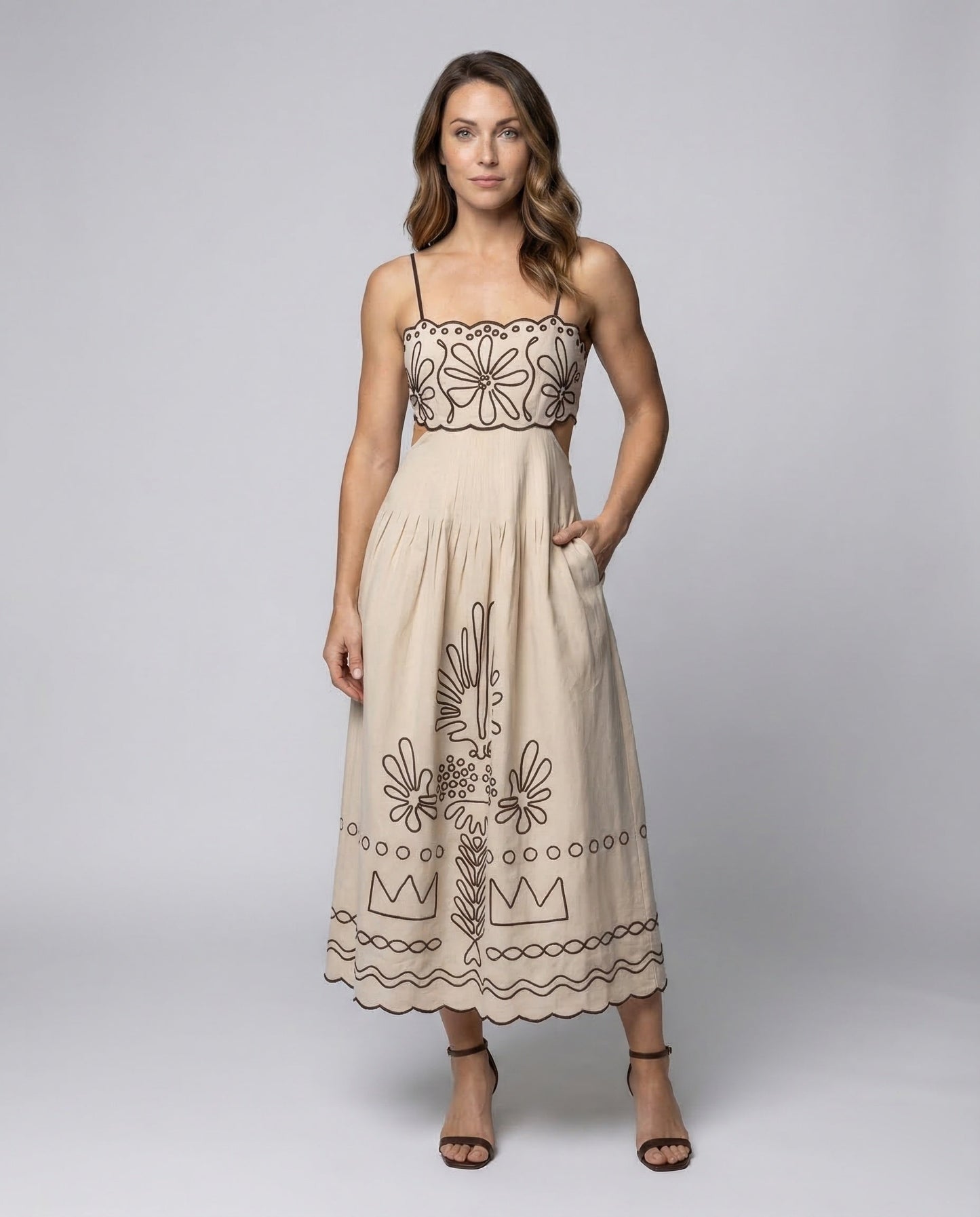 Damen Midikleid Plissierter Rock Taillenkleid - Eveloria