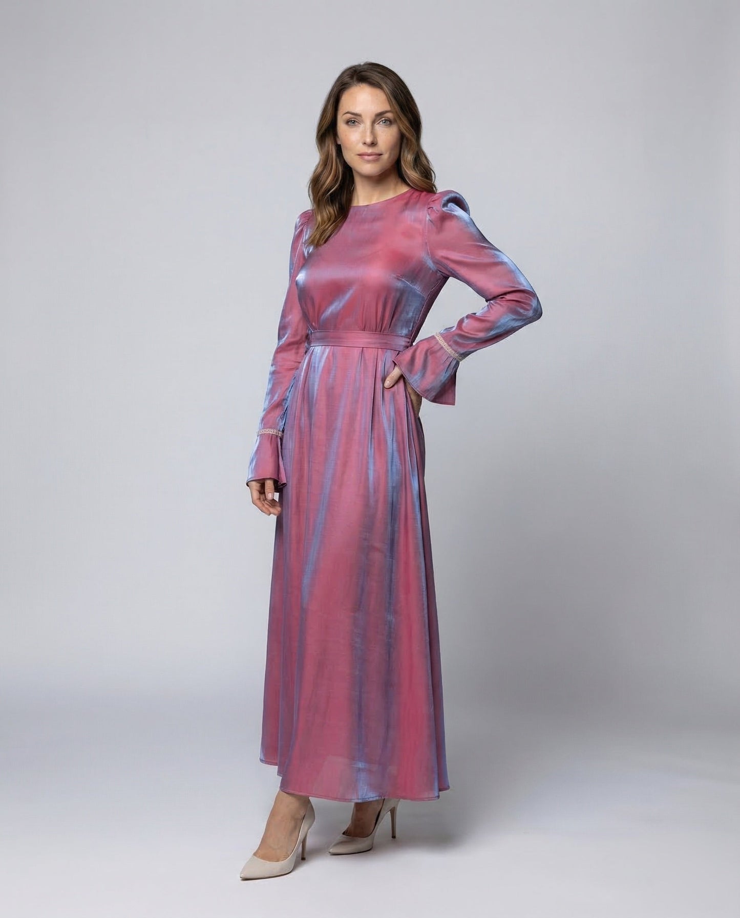 Damen Abendkleid mit Schiffchen-Ausschnitt und ausgestellten - Eveloria
