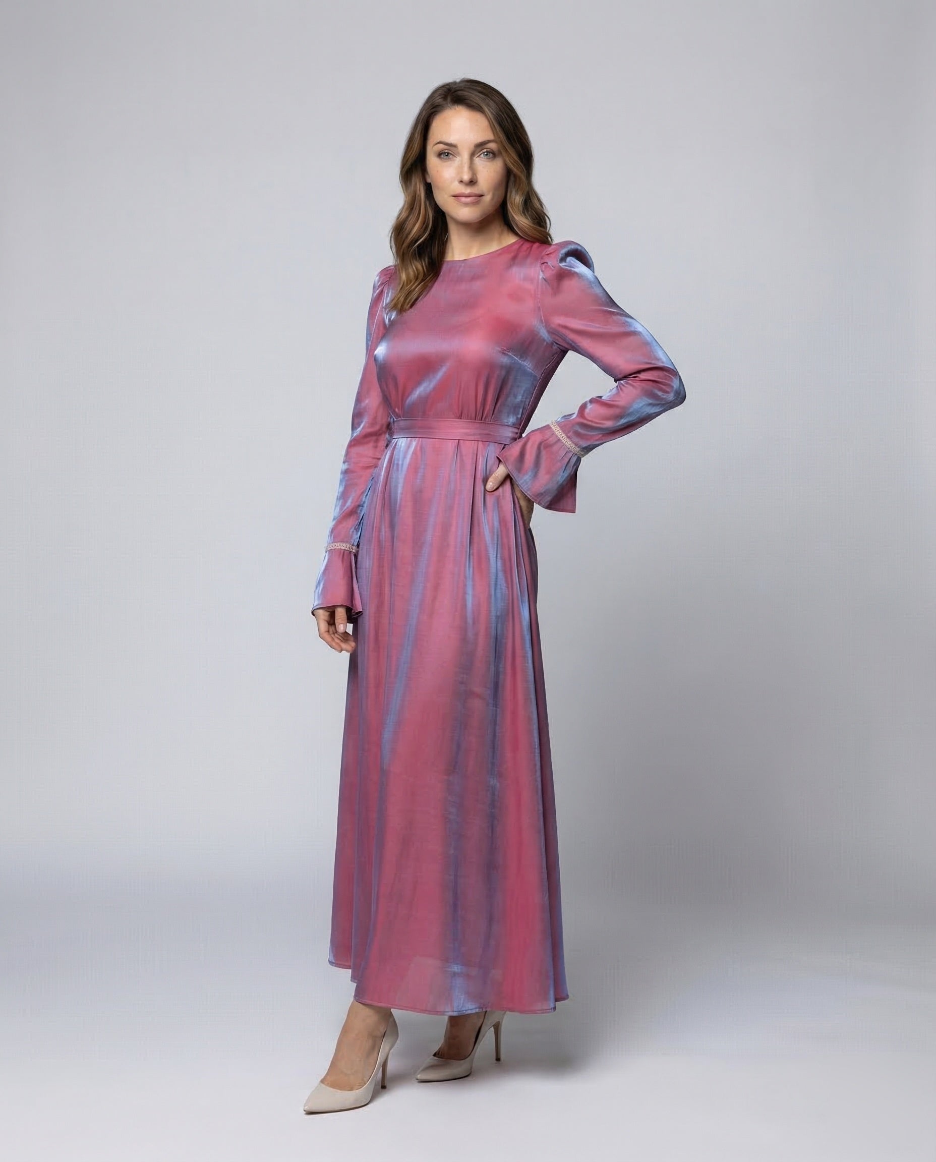 Damen Abendkleid mit Schiffchen-Ausschnitt und ausgestellten - Eveloria