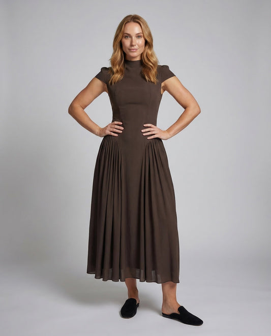 Damen Maxikleid Taillierte Korselett-Passform - Eveloria
