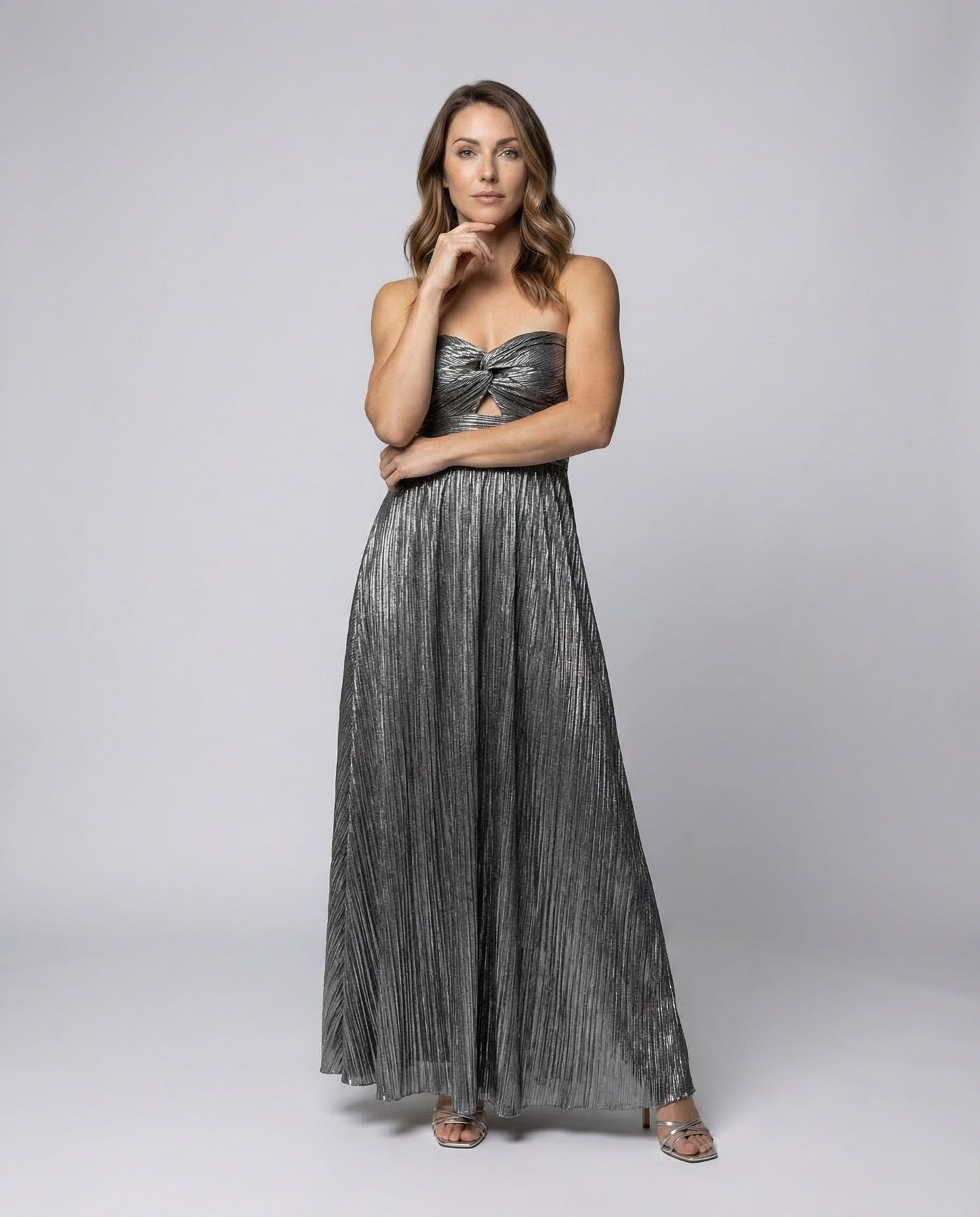 Damen Trägerloses Abendkleid Plissee Bustier Gedreht - Eveloria