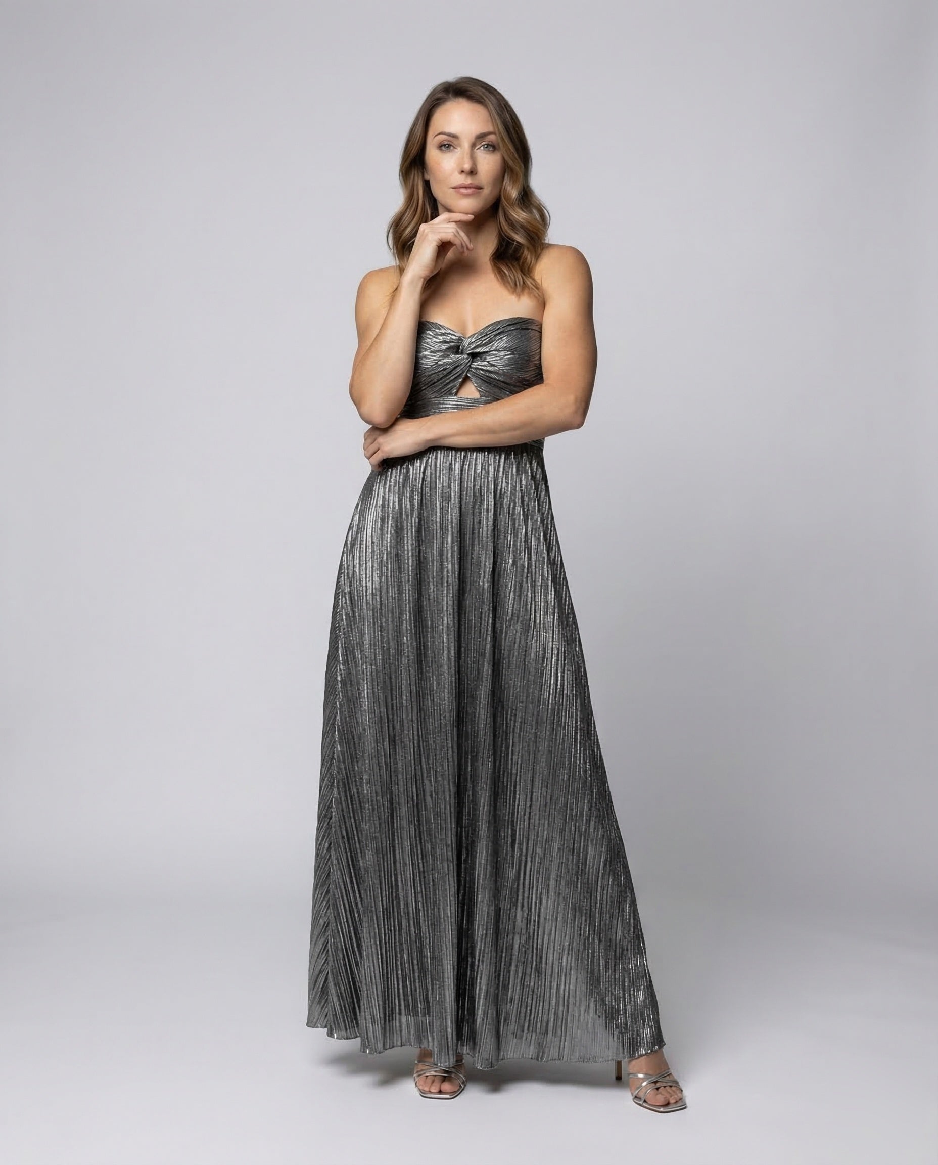 Damen Trägerloses Abendkleid Plissee Bustier Gedreht - Eveloria