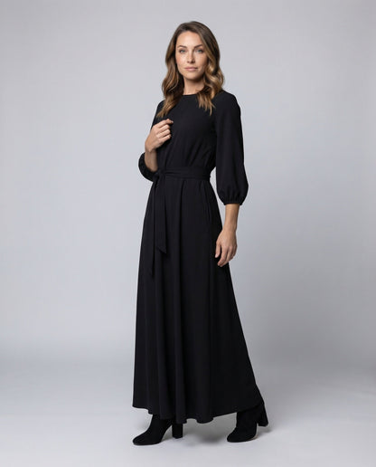 Damen Abendkleid Taillierter Bindegürtel A-Linienrock - Eveloria