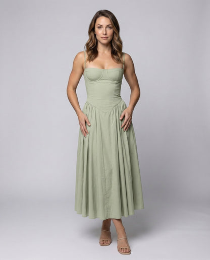 Damen Midikleid mit Korsage Geformtes Bustier - Eveloria