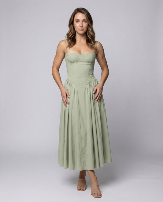 Damen Midikleid mit Korsage Geformtes Bustier - Eveloria