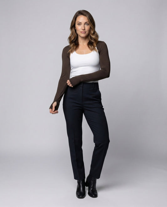 Damen Feinstrick-Bolero Raglan Ärmel Schmal Schwarz - Eveloria