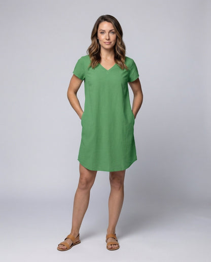 Damen A-Linien-Kleid Baumwolle Leinen Rock - Eveloria