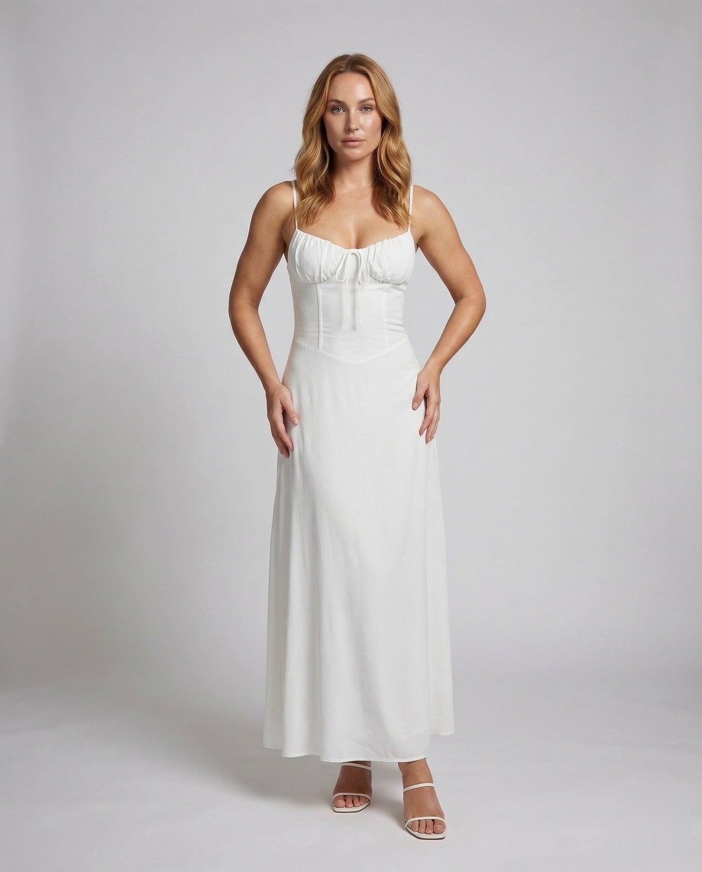 Damen Maxikleid mit Korsett und Satinrock - Eveloria