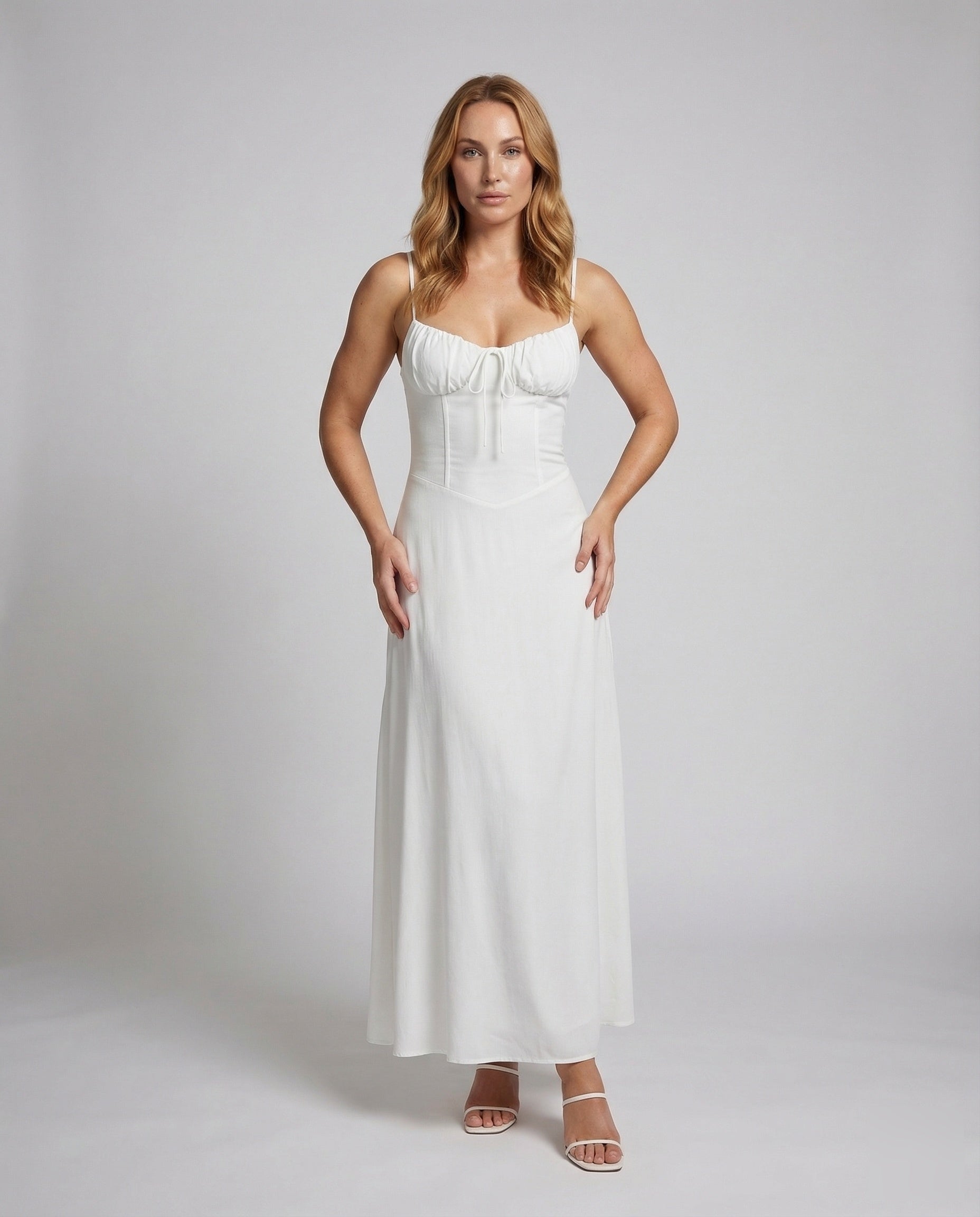 Damen Maxikleid mit Korsett und Satinrock - Eveloria
