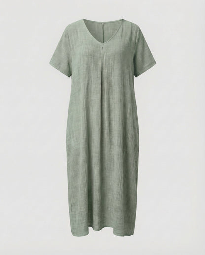 Damen Maxikleid Musselin Kaftan-Schnitt Locker