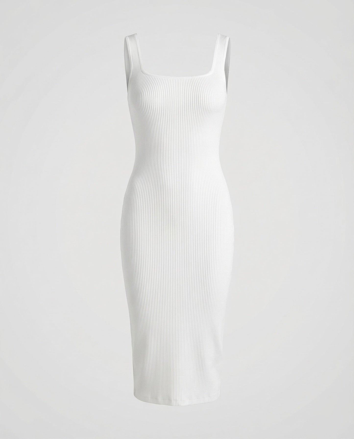 Damen Rippstrick Midikleid Figurformend