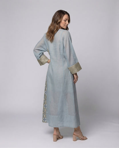 Damen Maxi-Kaftan Bestickte Vorderseite