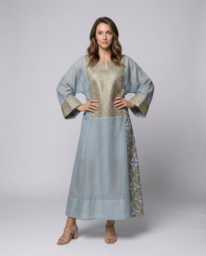 Damen Maxi-Kaftan Bestickte Vorderseite - Eveloria