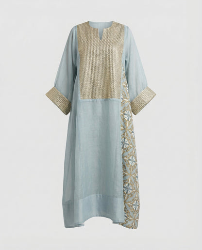 Damen Maxi-Kaftan Bestickte Vorderseite
