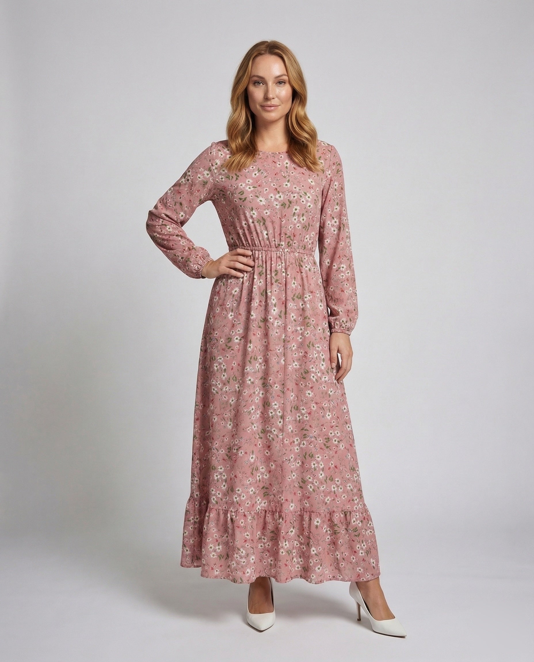 Damen Maxikleid mit Manschettenärmel Romantisch - Eveloria