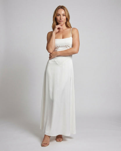Damen Abendkleid Satin Spitze Korsage - Eveloria